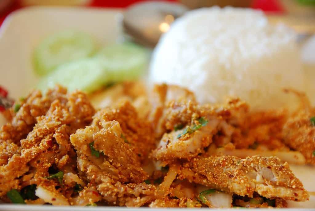 KFC Yum Gai Tod fried chicken Thai salad with rice THB69- KFC, Central Airport Plaza